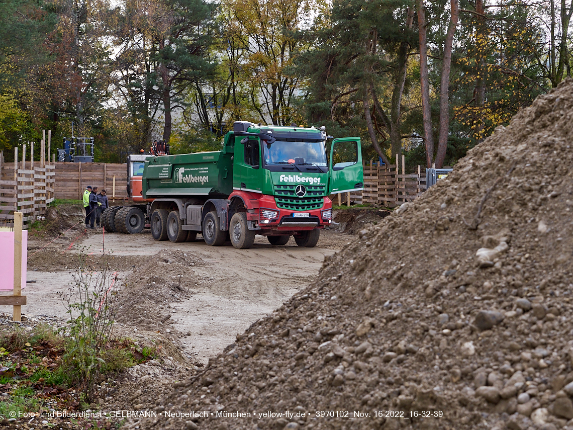 16.11.2022 - Baustelle an der Quiddestraße Haus für Kinder in Neuperlach